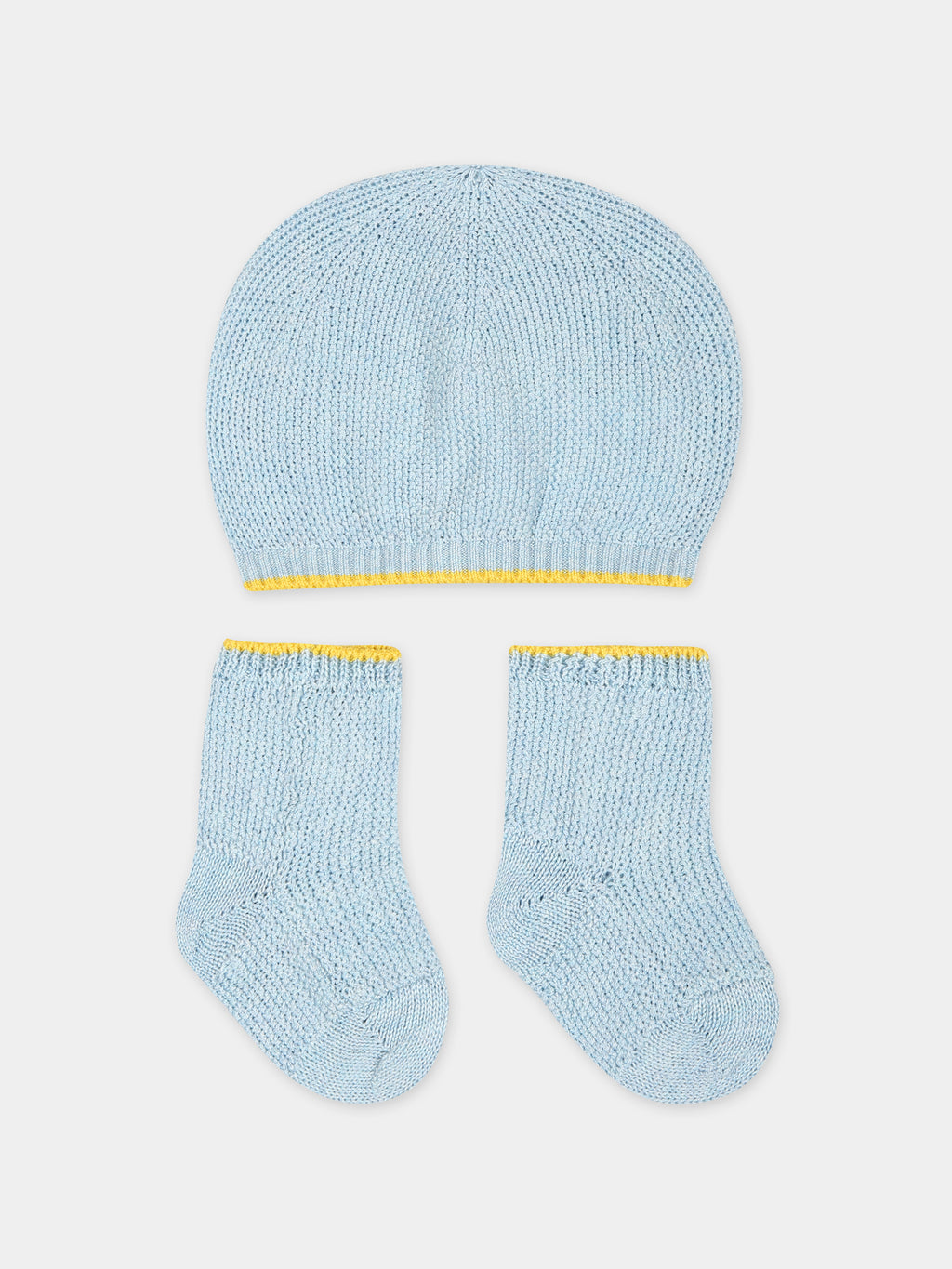 Light blue set for baby boy with logo